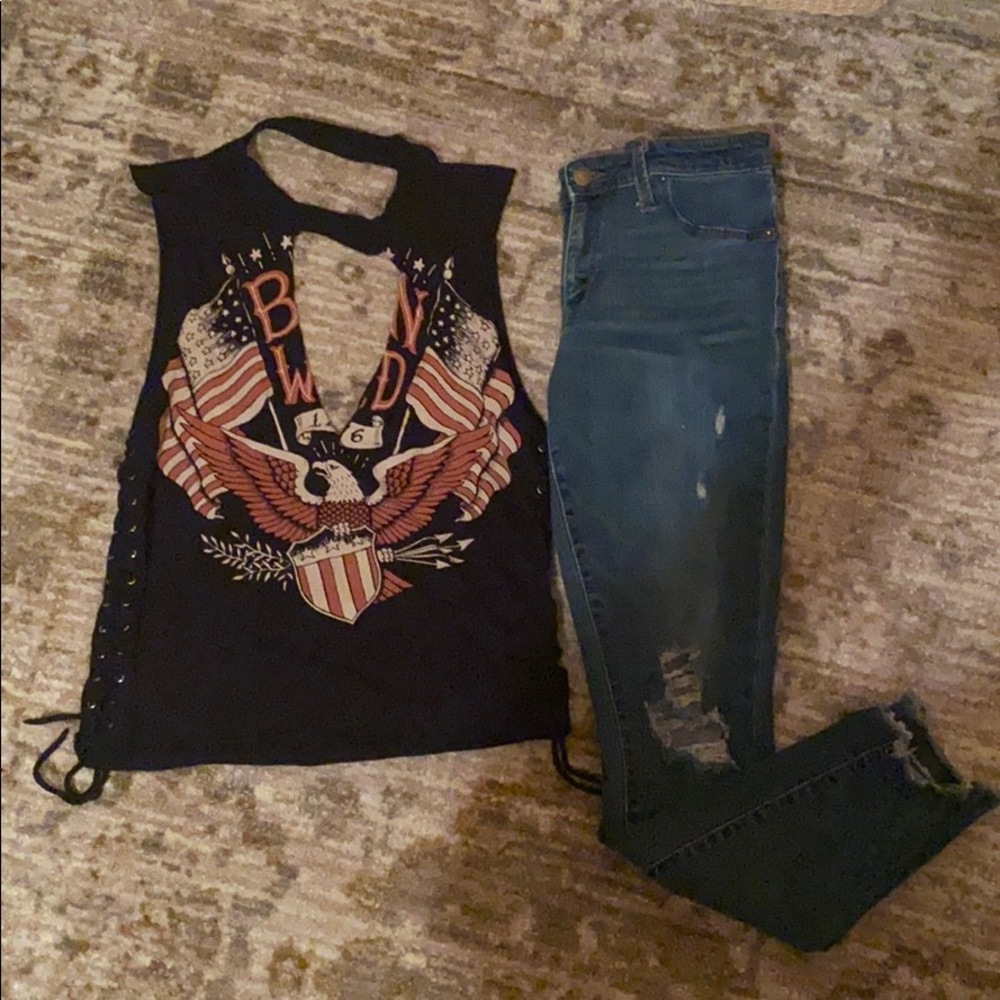 Inspired biker top
